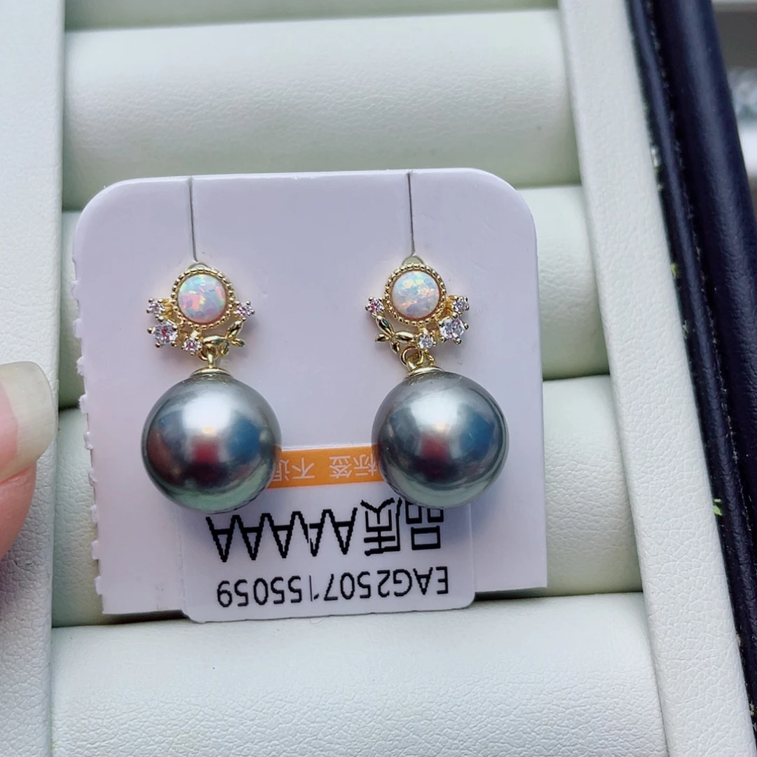 银S925镶嵌耳饰海水珍珠w82