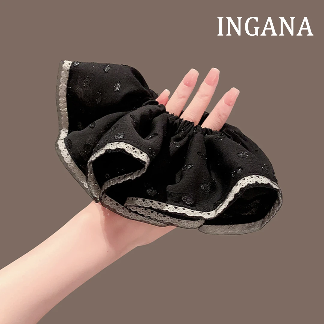 黑色小香风大肠发圈高级感简约气质缎面肥肠圈韩国布艺头绳发饰女