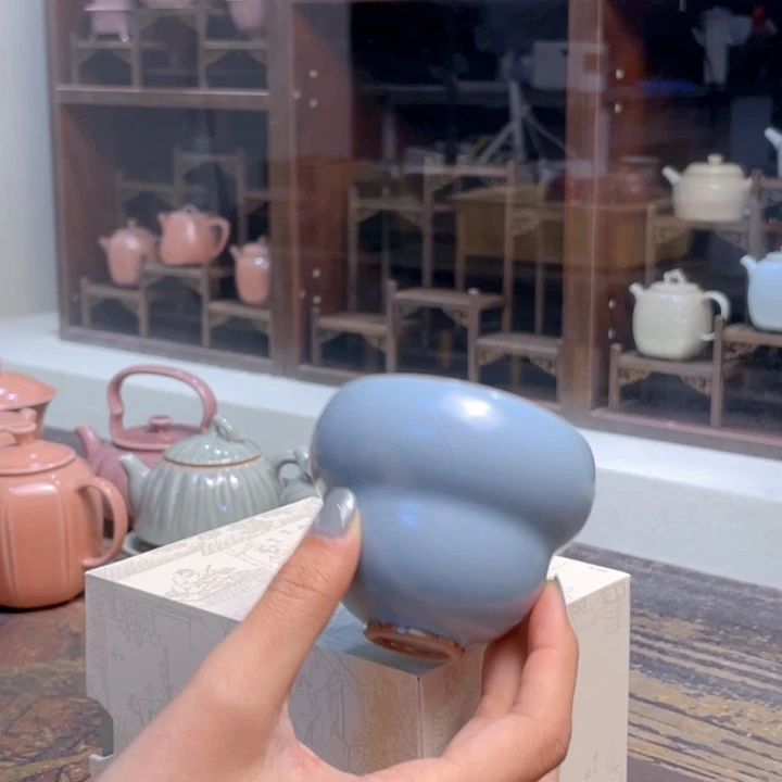 云衍汝窑主人杯葫芦杯