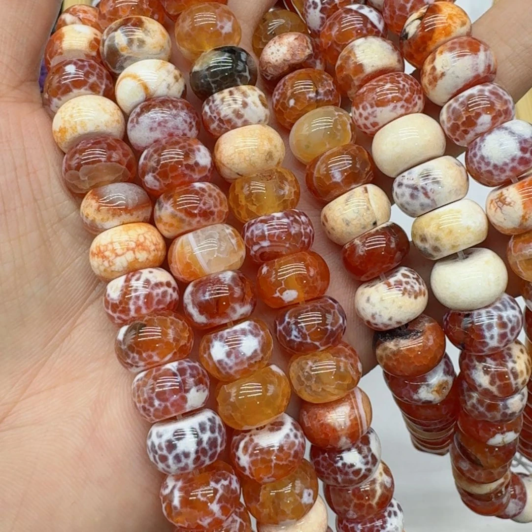 玛瑙/玉髓合金珠宝半成品12焦糖红玛瑙算盘一条