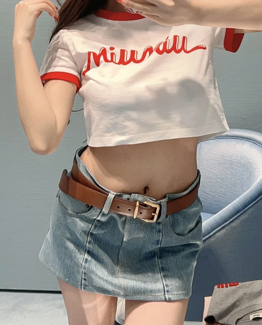未使用 MIU MIU/缪缪  字母印花短袖 S码 D19360