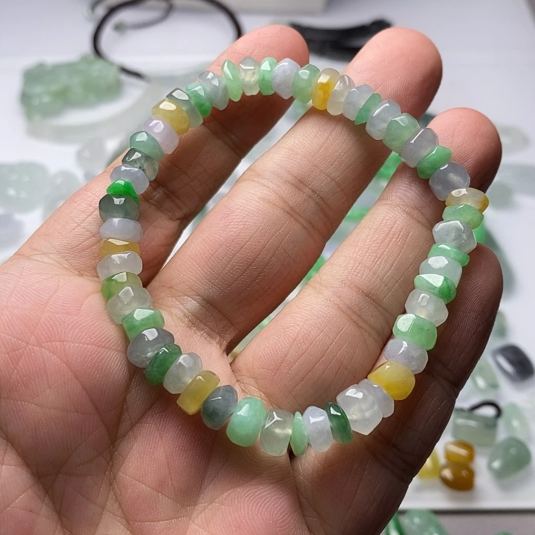 未镶嵌手串翡翠静*哥天然翡翠手串