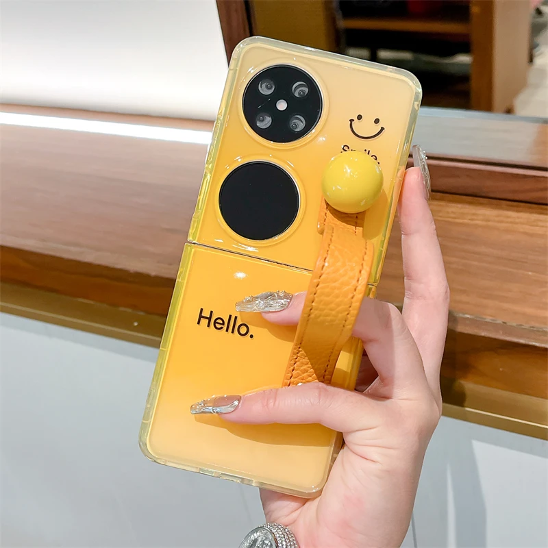 适用华为pocket2手机壳相框果冻笑脸渐变pockets折叠屏女款保护套