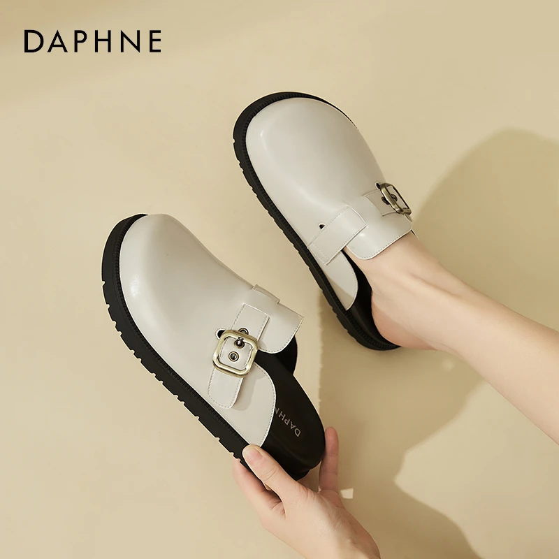 网红超火爆款厚底包头半拖鞋女2025年新款复古一脚蹬懒人穆勒凉拖