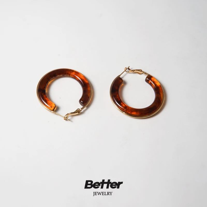 铜合金耳饰 TB112 金色晕染耳钉