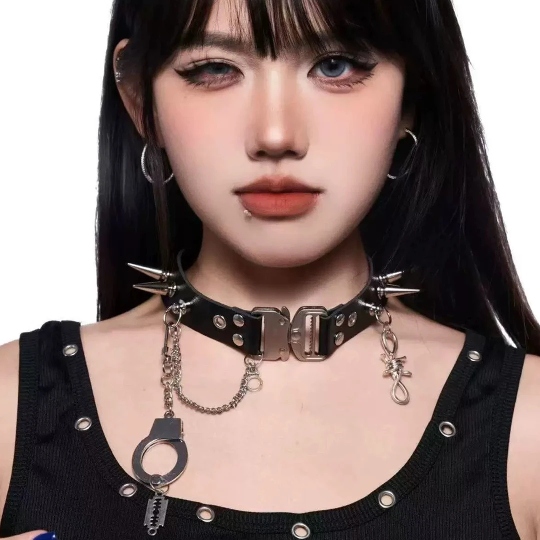 为亚而生G3s「恶魔捕手」原创手工暗黑亚文化朋克铆钉皮质项圈