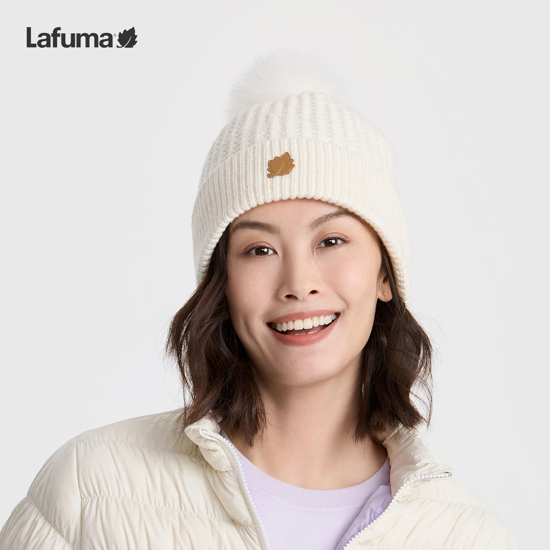 LAFUMA乐飞叶户外25秋冬保暖护耳针织帽女士素色毛线帽LEHE5DC08