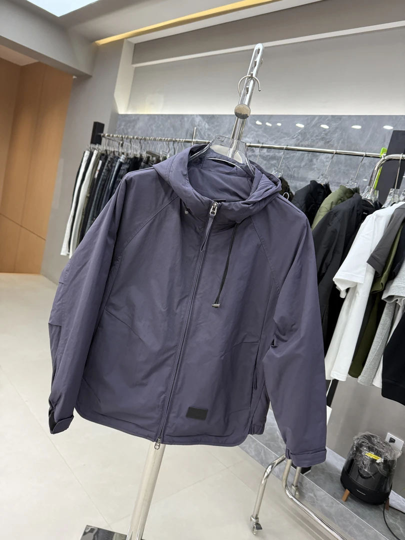 早秋新款时尚百搭高品质精品连帽夹克外套2509痞帅慵懒风男装