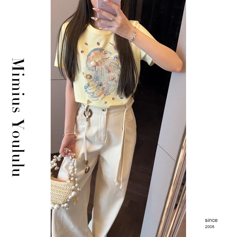 【mimius】Y 减龄贝壳水母圆领短袖T恤 G02197