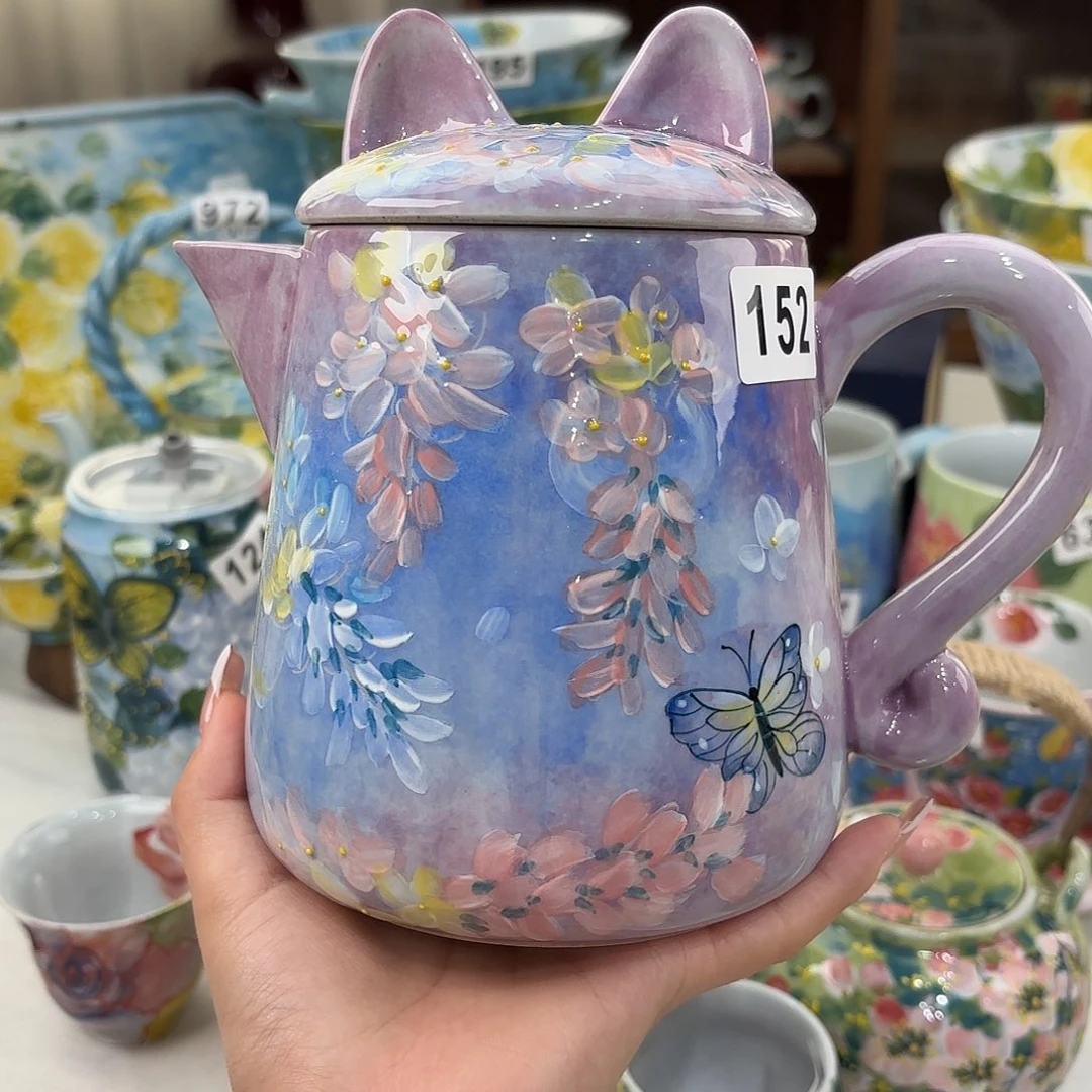 景德镇手绘高温釉下彩陶瓷茶具