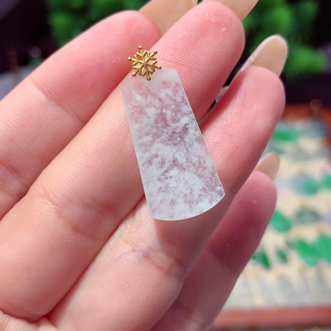 吊坠(不含链)18K金镶嵌翡翠