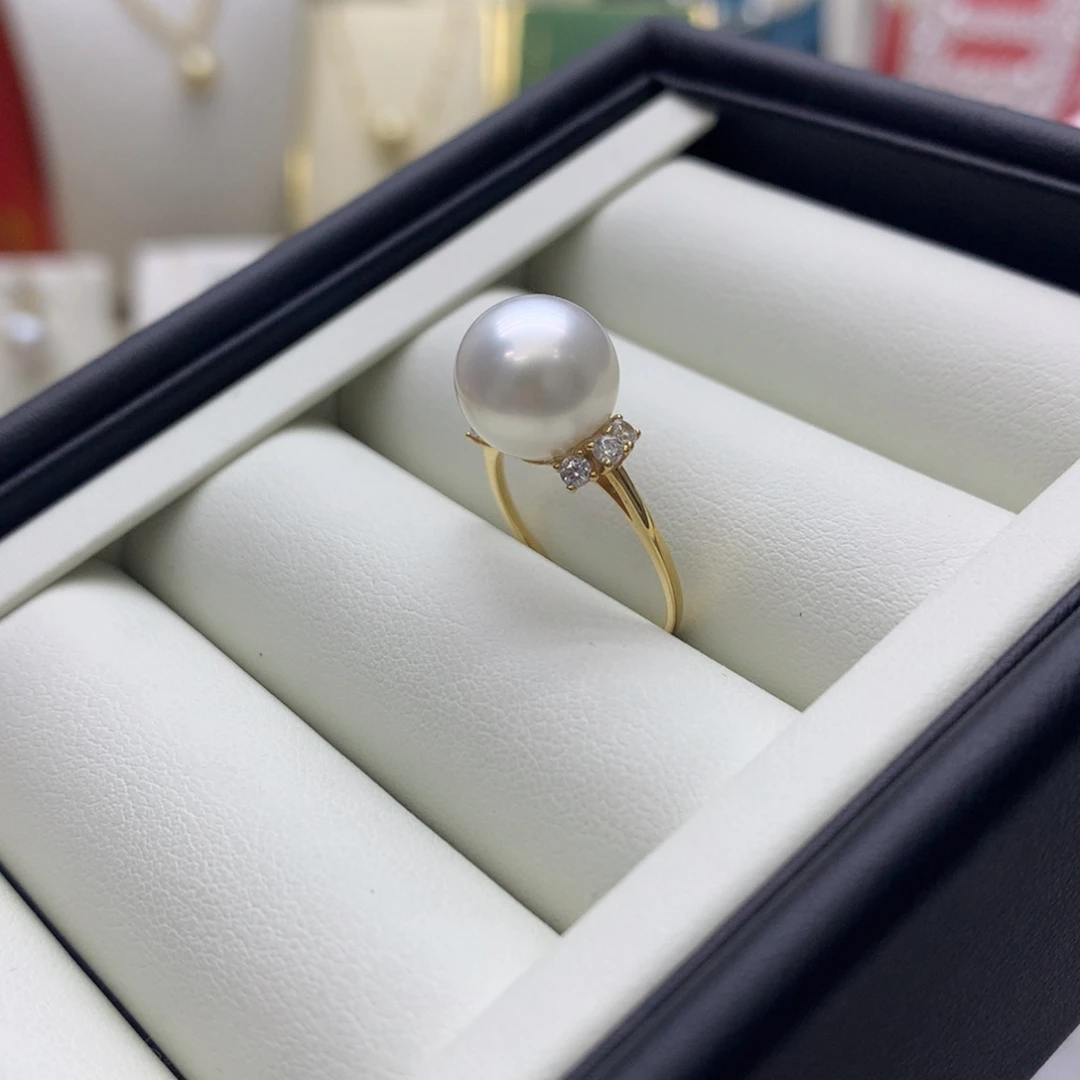 海水珍珠戒指18K金镶嵌