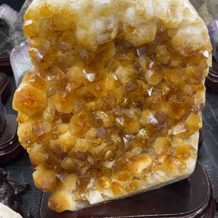 未镶嵌发饰水晶黄晶屏风