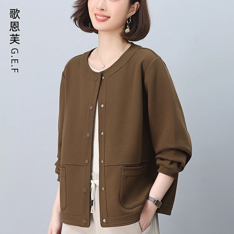 休闲外套女春秋2025早秋新款小个子短款洋气减龄中年妈妈夹克开衫