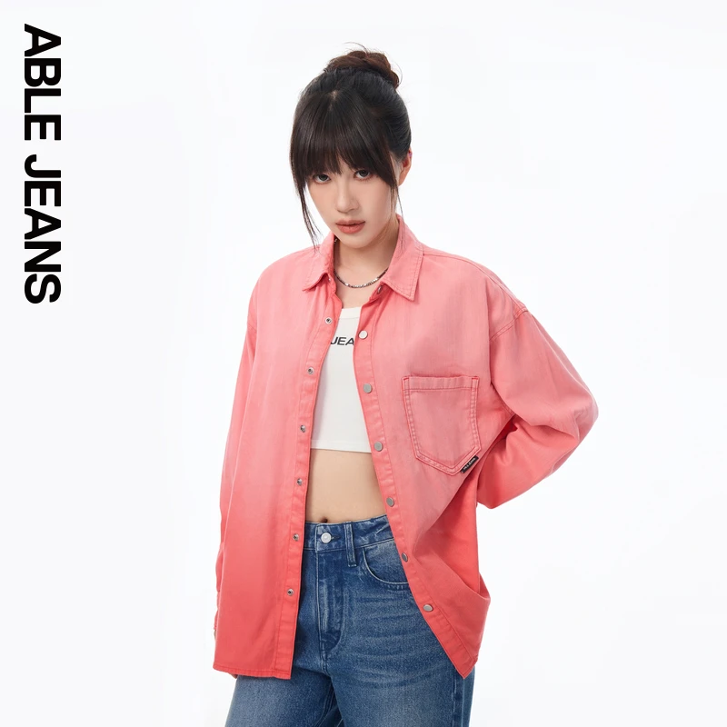 ABLEJEANS【中国想象】25春丝绸之路系列长袖超宽松大衬衫衬衣牛仔