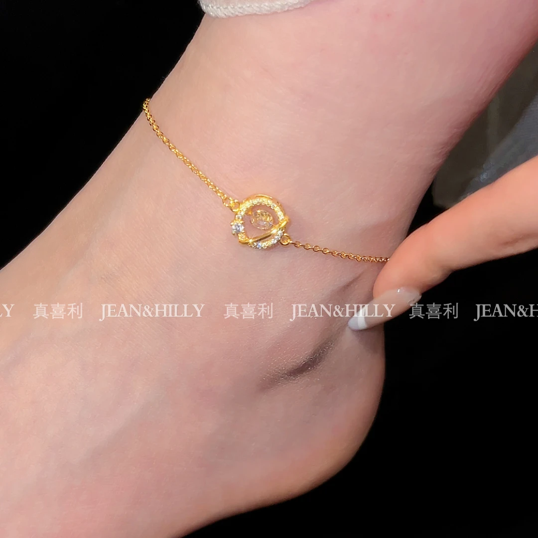 【跳动的心】脚链 真喜利 金色首饰女款小众配饰不撞款 可调节夏天
