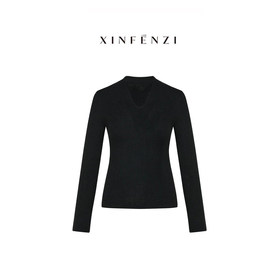 【巨能搭】XINFENZI 百搭V领经典款套头毛衣 51589