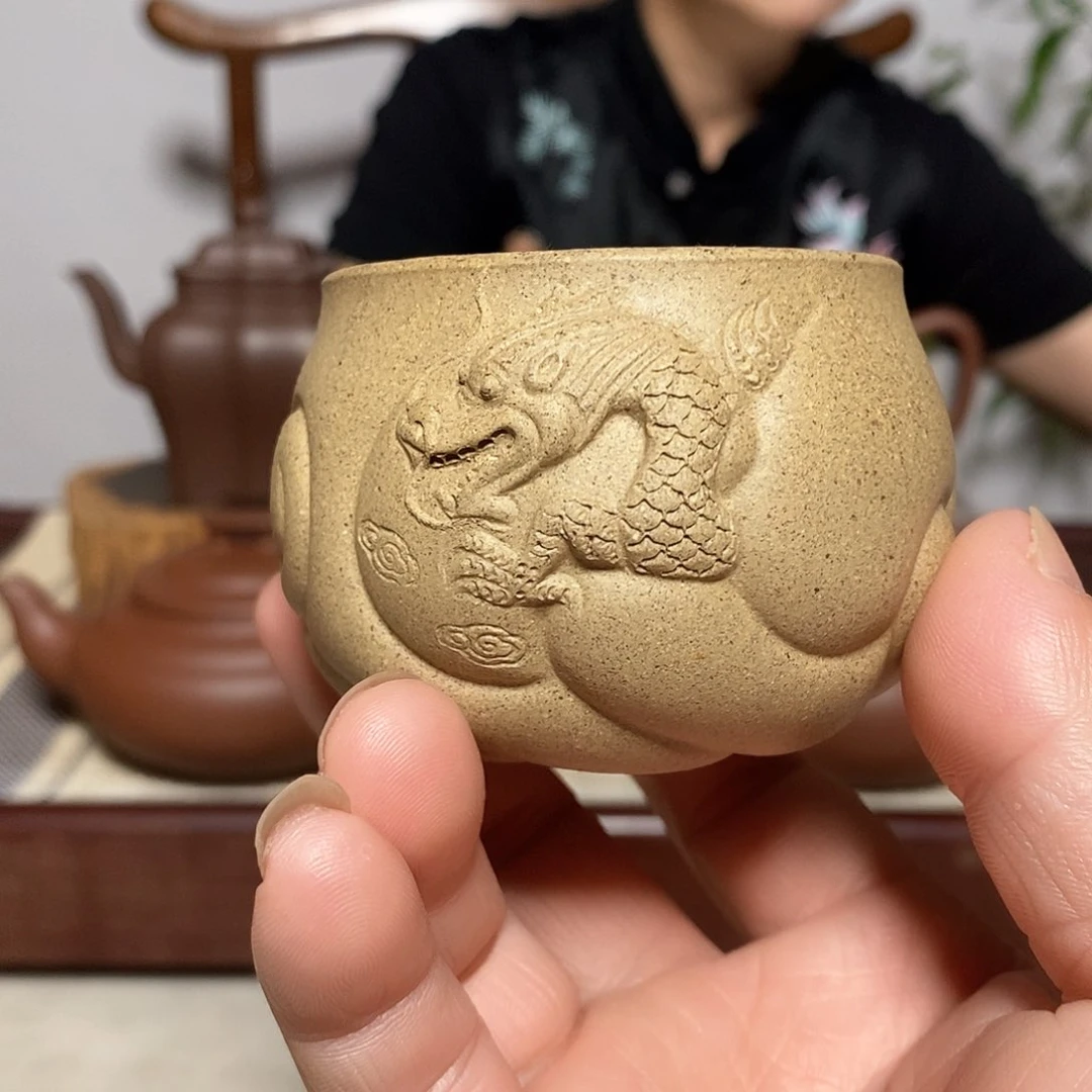 茶壶紫砂笑*鱼化龙杯