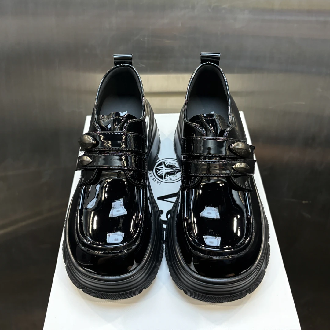 乐福鞋女款2025秋冬新款英伦风厚底小皮鞋小个子增高显瘦时尚单鞋