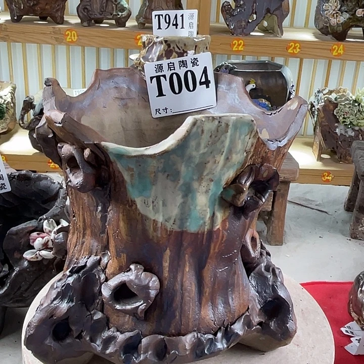 紫砂花盆景德镇陶瓷004