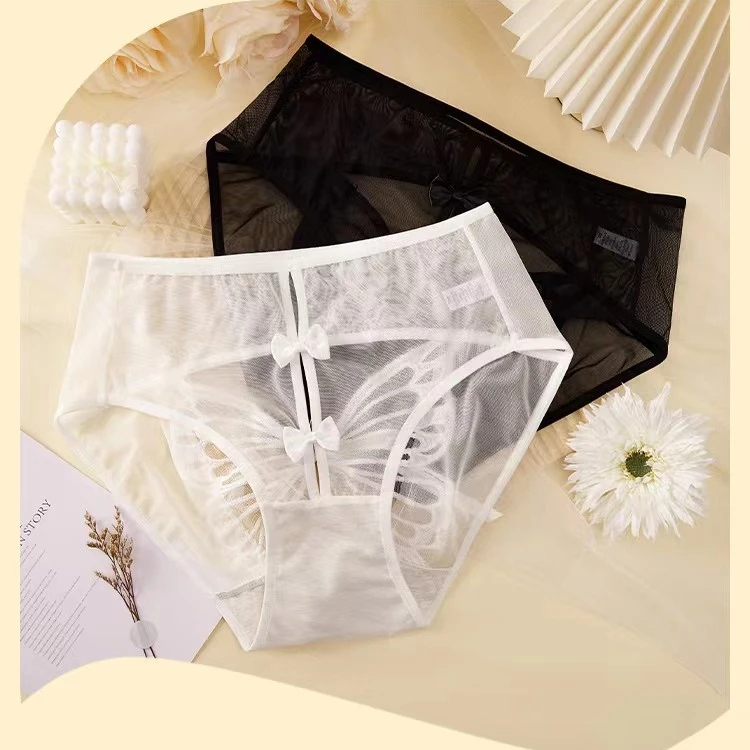 9905#大码加肥胖妹妹诱惑蕾丝性感镂空舒适透气女士黑色薄款内裤