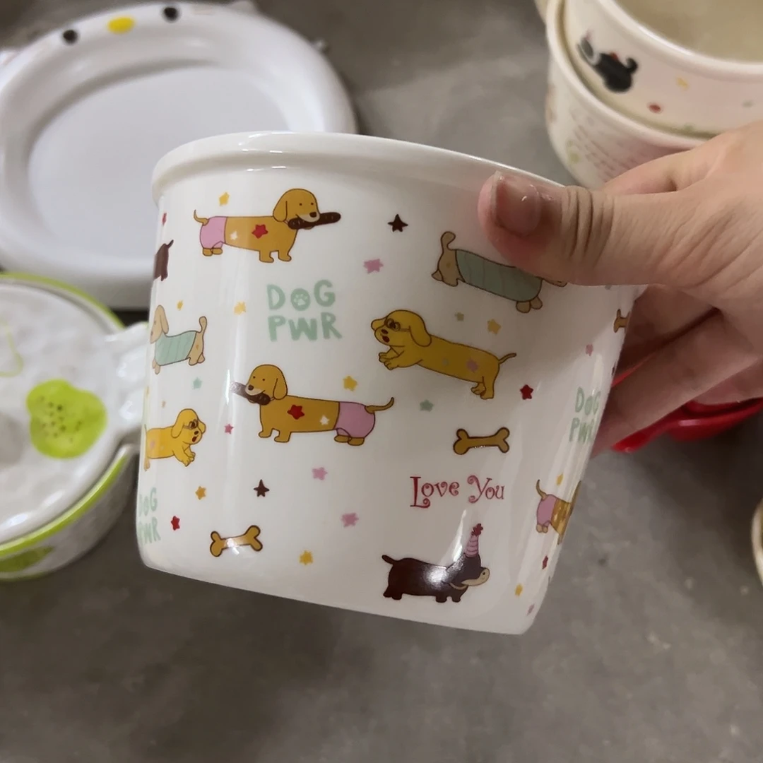 搪瓷正品香肠狗零食桶一个