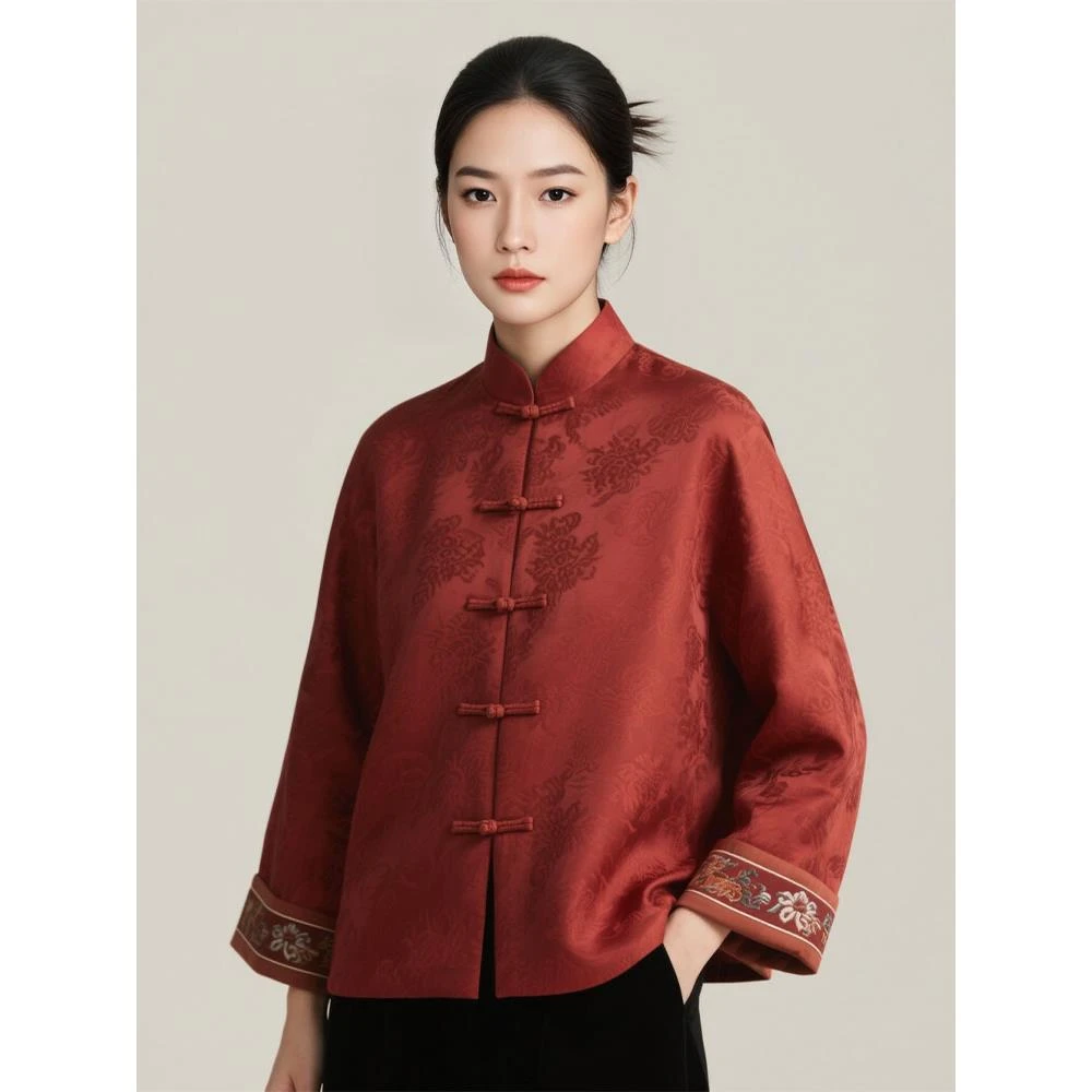 气质高端新中式女装国风外套女2025秋季新款改良唐装复古上衣女款