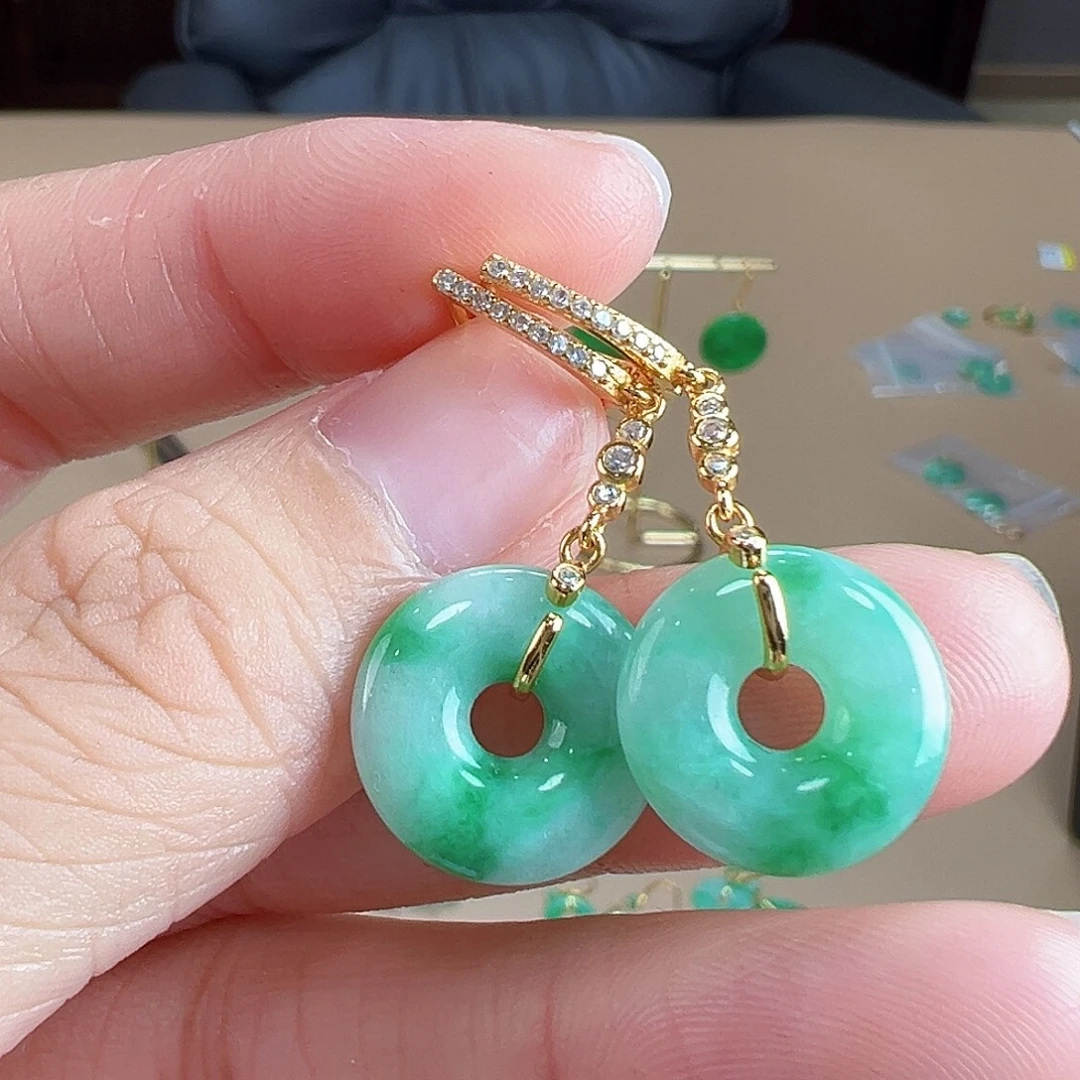 翡翠银S925镶嵌耳饰耳饰6