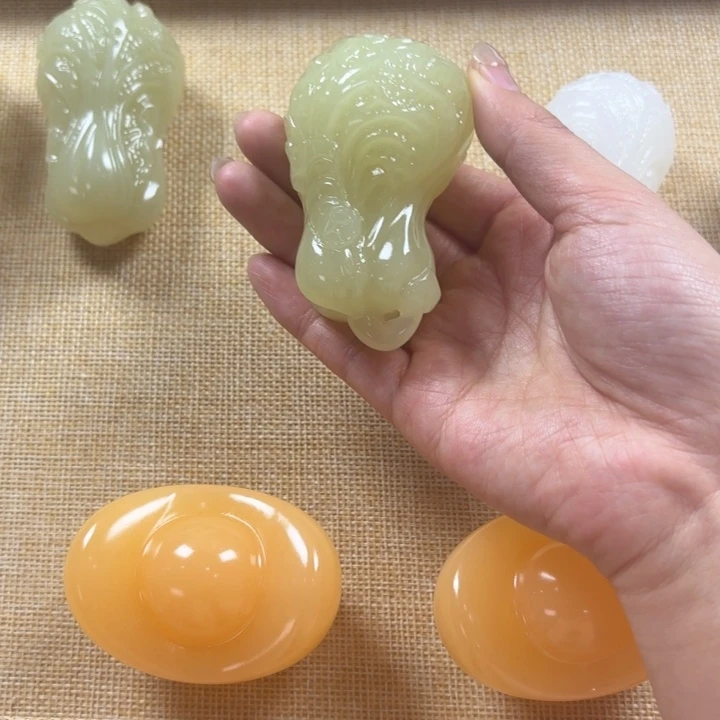 小***奶石材昆仑山脉青色白菜