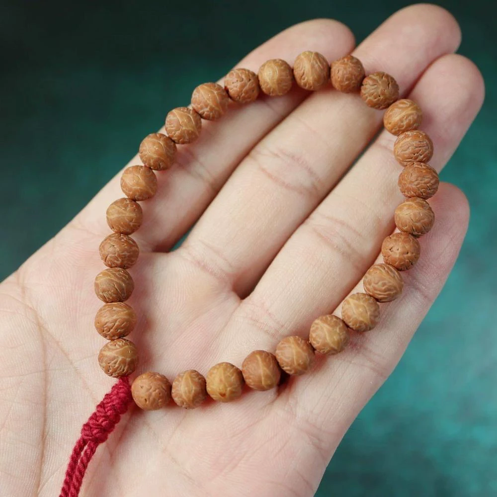 藏式国产高油密7mm红皮小凤眼菩提佛珠手串手持凤眼