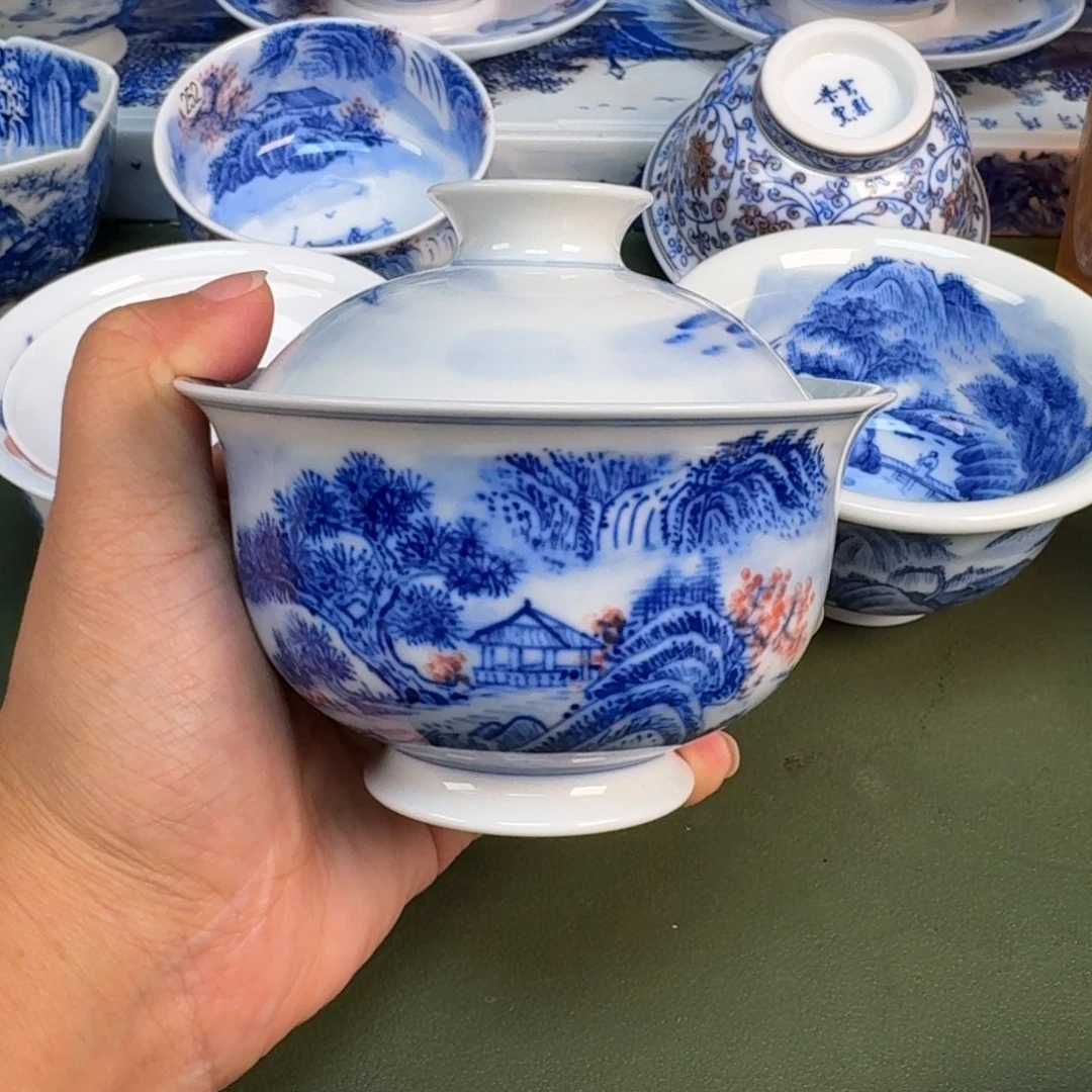 景德镇纯水绘茶具圆圆299