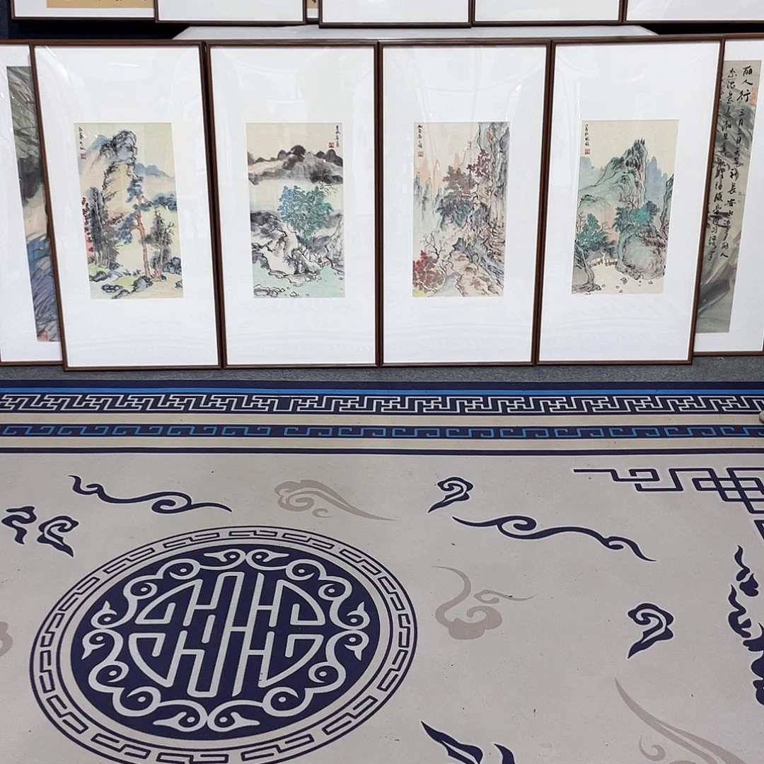 国画手绘画作品带框80/40