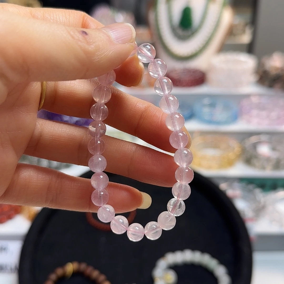 未镶嵌水晶手链粉水晶7