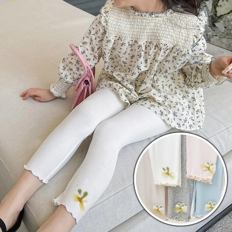 女童夏季外穿九分裤松紧带女孩大童童装裤子女休闲裤时尚透气春秋