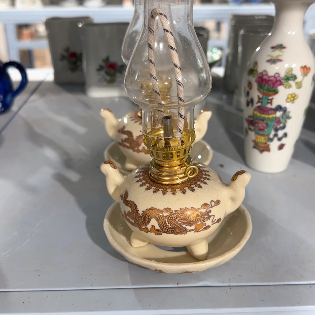 瓷片摆件手绘瓷器年底清清