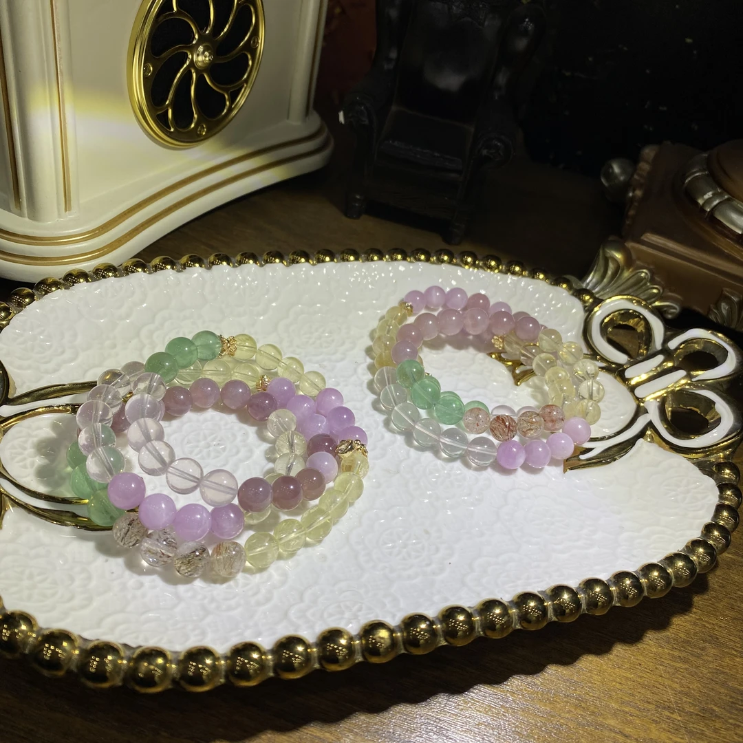 V896-天然高品质水晶多宝设计款手链多圈-多样性发其一