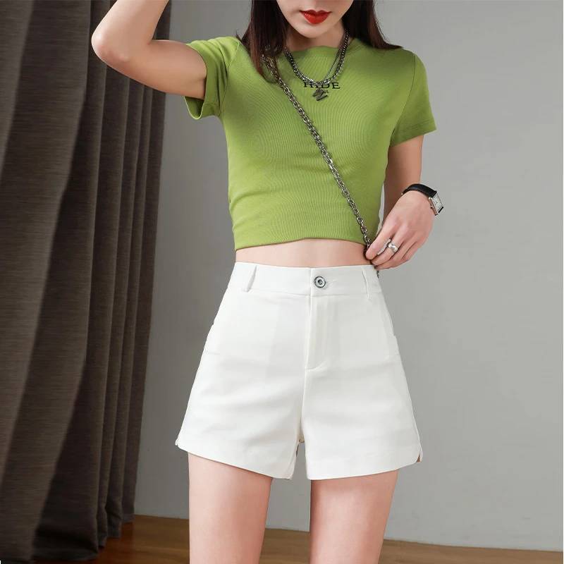 西装短裤女夏季薄款2025新款宽松显瘦休闲韩版高腰a字阔腿短裤子