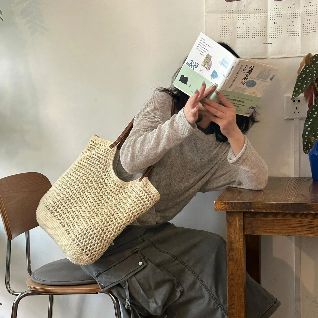 海边大容量编织包包女新款度假镂空单肩包托特包草编包沙滩包