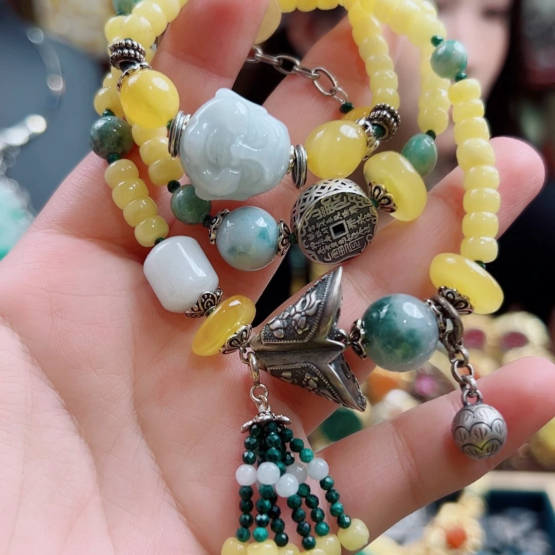 手链翡翠未镶嵌国风