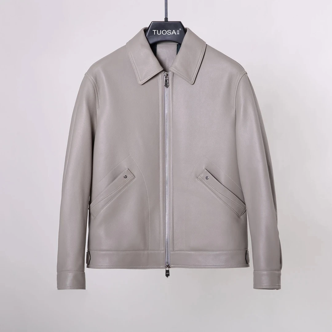 拓撒TUOSA/QD28015“绅士”绵羊羊皮夹克休闲时尚百搭男士外套