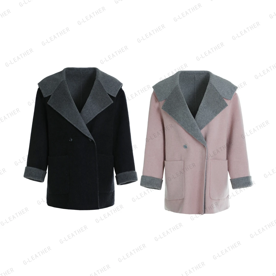 革美 短款海军领大衣MNE81401