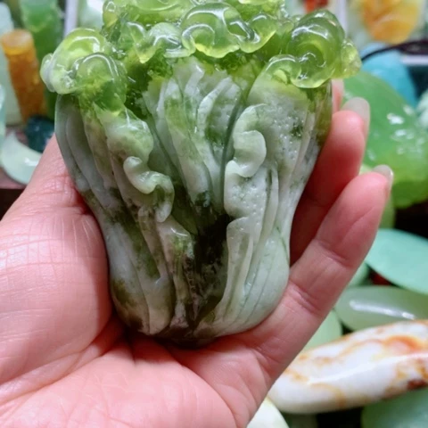 蛇纹石玉未镶嵌手把件8*3