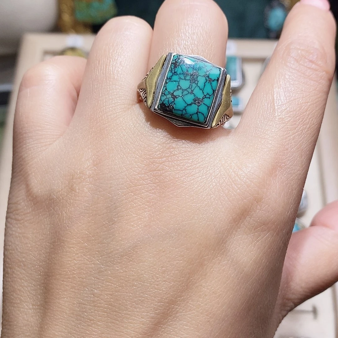 绿松石银S925镶嵌挂件