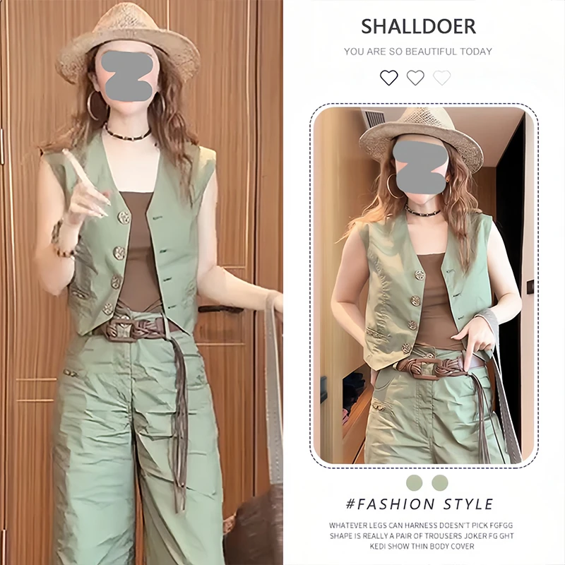 2026夏季新款气质单排扣无袖马甲女小个子时尚设计感显瘦百搭上衣