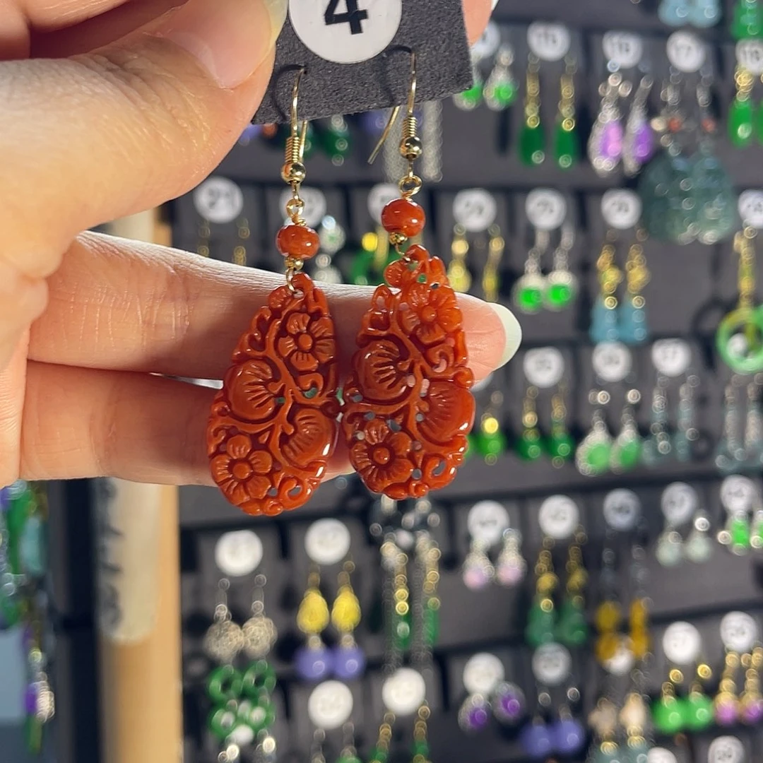 翡翠银S925镶嵌耳饰4