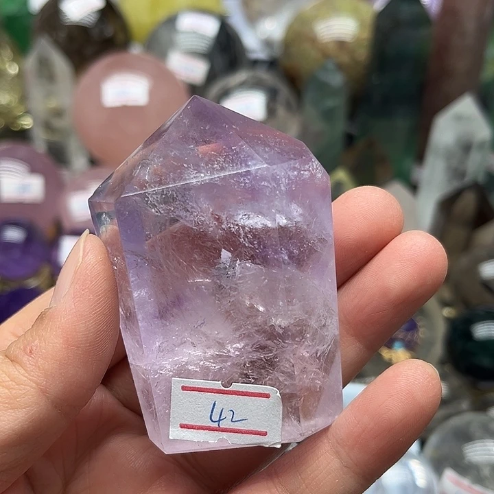 珠宝半成品未镶嵌水晶135克紫水晶柱