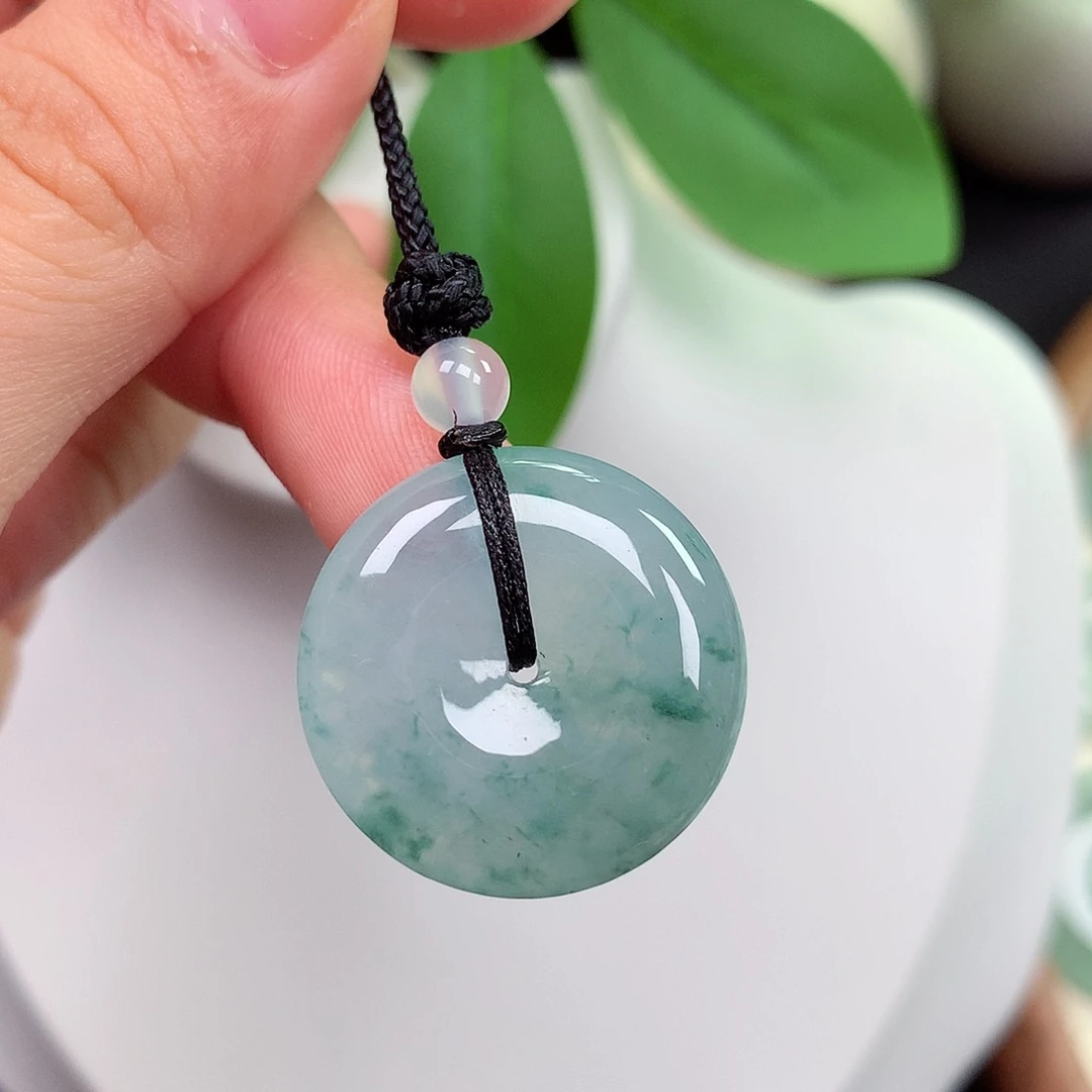 颈饰未镶嵌翡翠平安扣 23.9x6.5mm