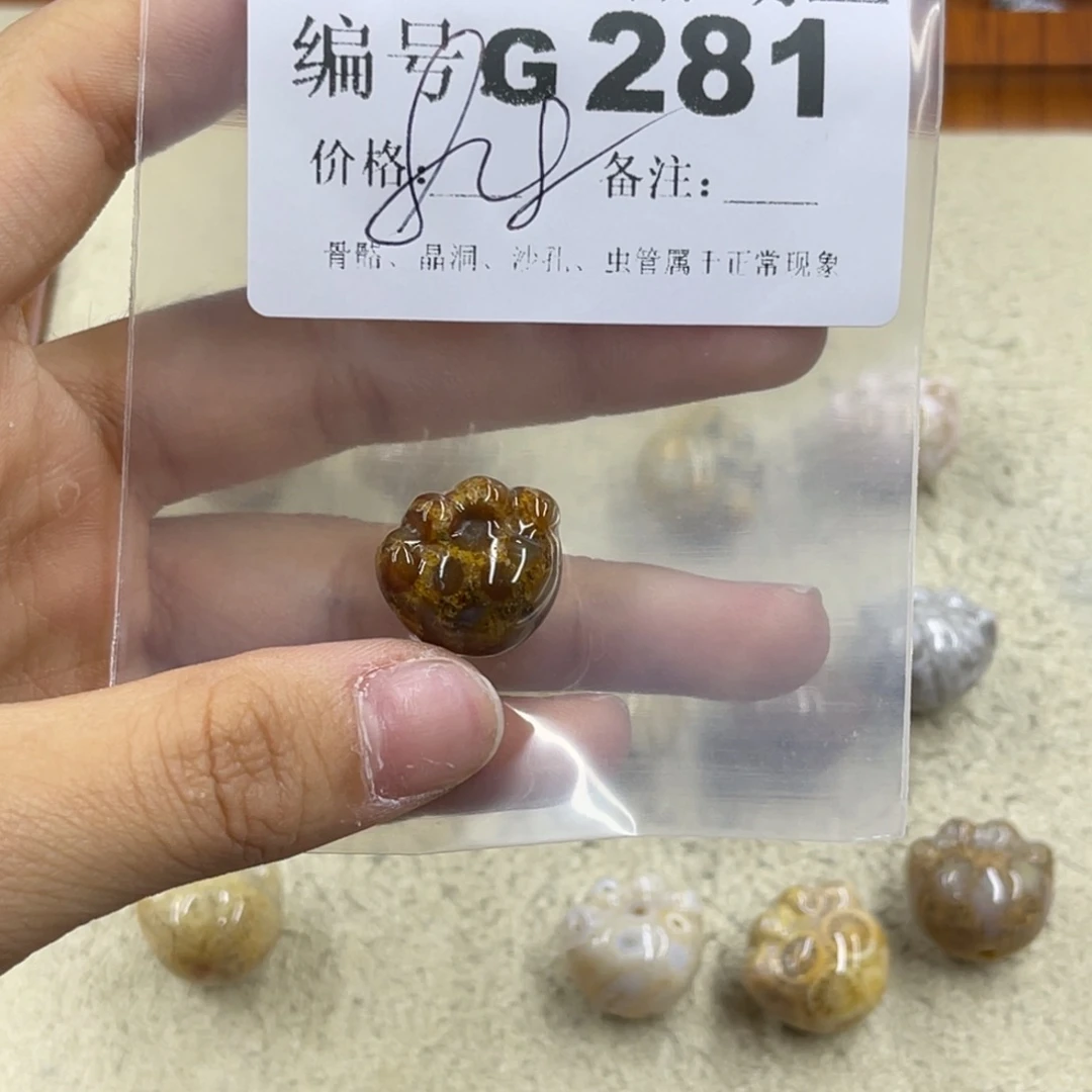 豆****未镶嵌h硅化珊瑚（珊瑚玉）