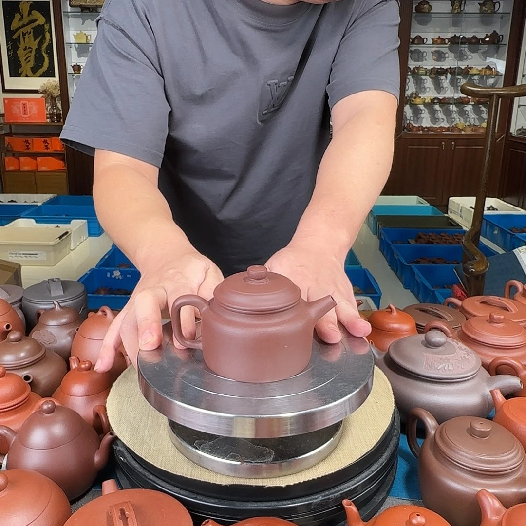 紫砂茶壶德钟紫泥
