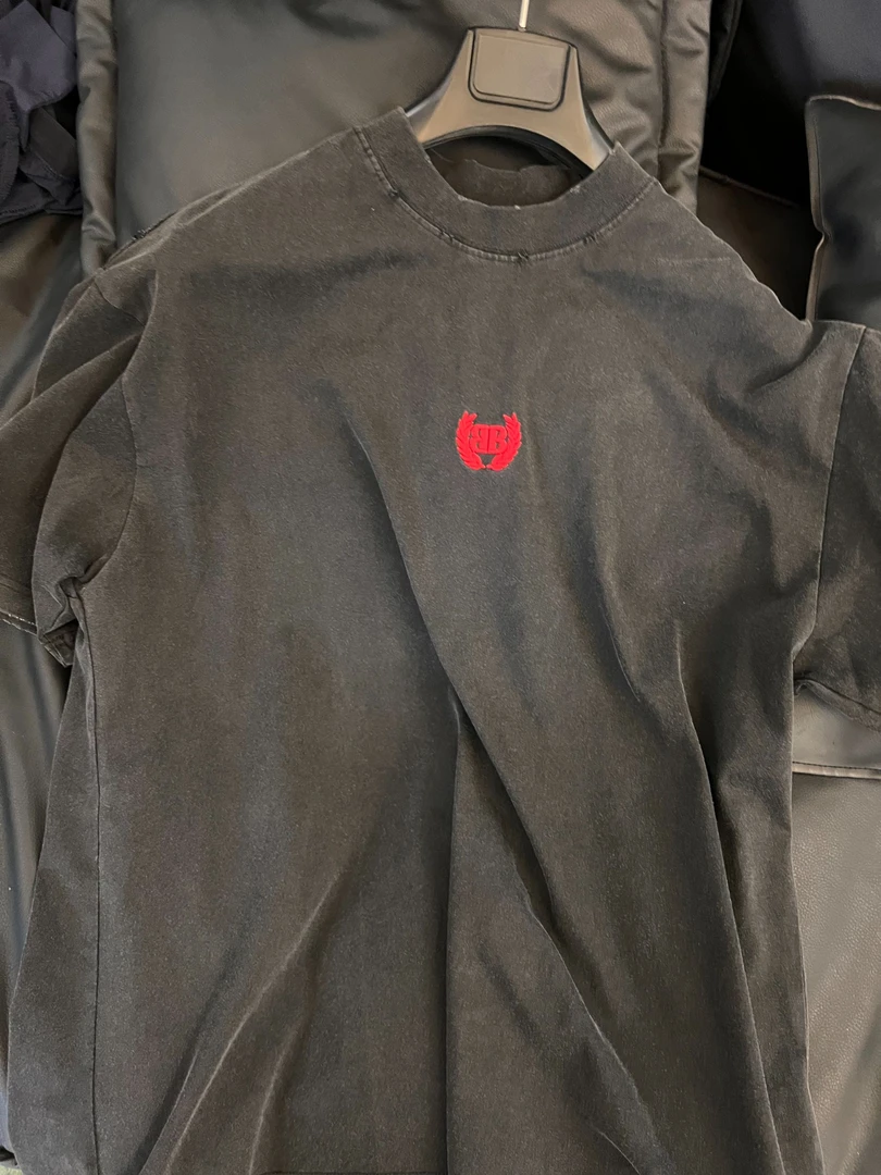 新款小巴风格双B小刺绣重磅纯棉短袖男女同款